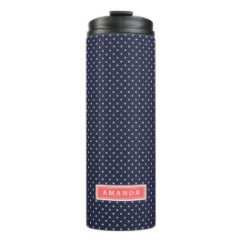 Monogram för marin blå och koral tiny Dots