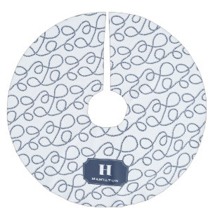 Monogram för marin flotta julgransmatta borstad polyester