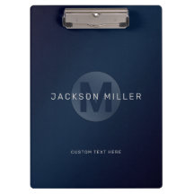 Monogram för marinblå modern enkel personlig