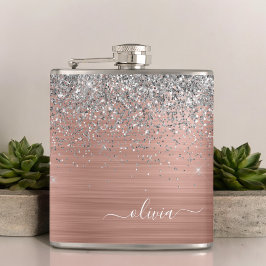 Monogram för Metall vid Silver i Glitter Fickplunta