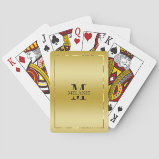 Monogram för Metallic Guld Struktur Shiny Gräns Casinokort