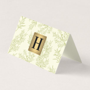 Monogram för metallisk guld Juniper Gren Visitkort