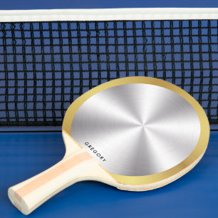 Monogram för metalliskt personlig silver och guld pingisracket