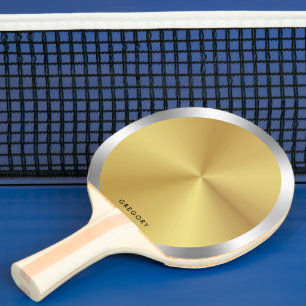 Monogram för metalliskt personlig silver och guld pingisracket