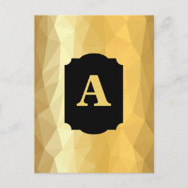 Monogram för metallsvart ram anpassningsbar i guld vykort