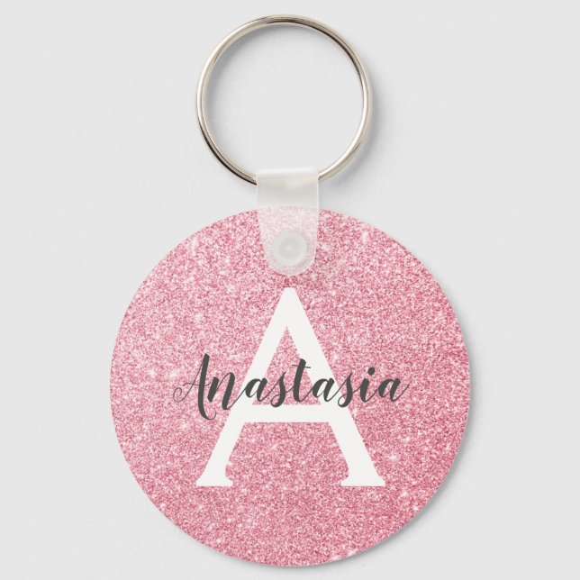 Monogram för miniatyrdiagram för chic och Trendig  Nyckelring (Framsida)