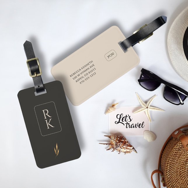 Monogram för minimal Anpassningsbar av luxuridisk  Bagagebricka (Skapare uppladdad)