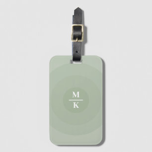 Monogram för minimal cirkellutning för Grönt Bagagebricka
