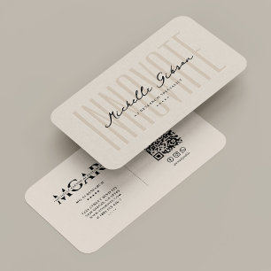 Monogram för minimal Elegant för Sand Professionel Visitkort