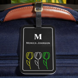 Monogram för minimalistisk Anpassningsbar av ljus/ Bagagebricka