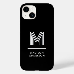 Monogram för minimalistisk modern svart vit Anpass