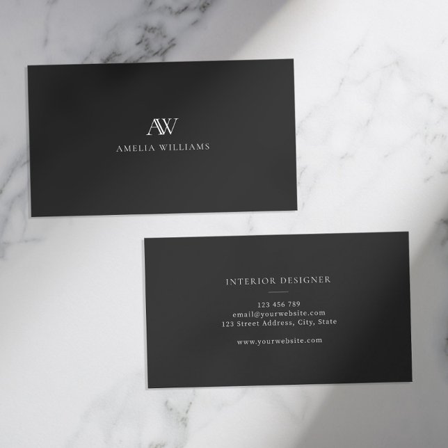 Monogram för minimalistisk Professionell för elega Visitkort (Skapare uppladdad)