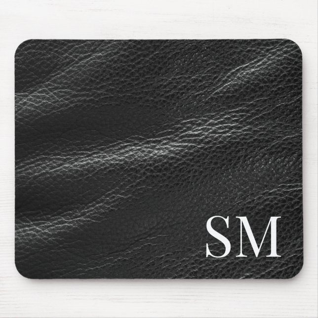 Monogram för minsta svarta elegant musmatta (Framsidan)