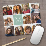 Monogram för Mint-Grönt Unik Anpassningsbar för fo Musmatta<br><div class="desc">Använda upp till 11 kvadratcentimeter Instagram eller selektiva mobila foton för att skapa en unik och personlig gåva. Eller så kan du behålla hipstervalpen och göra ett trendig till keepy. Om du behöver justera bilder klickar du på verktyg för att anpassa ändringar.</div>