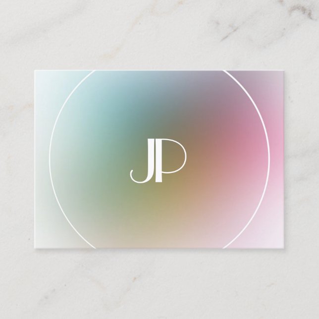 Monogram för modern Elegant, färglagt Trendig Visitkort (Framsida)