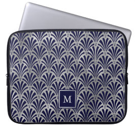 Monogram för modern konstDeco | marin och Laptop Sleeve