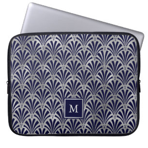 Monogram för modern konstDeco marin och Laptop Sleeve