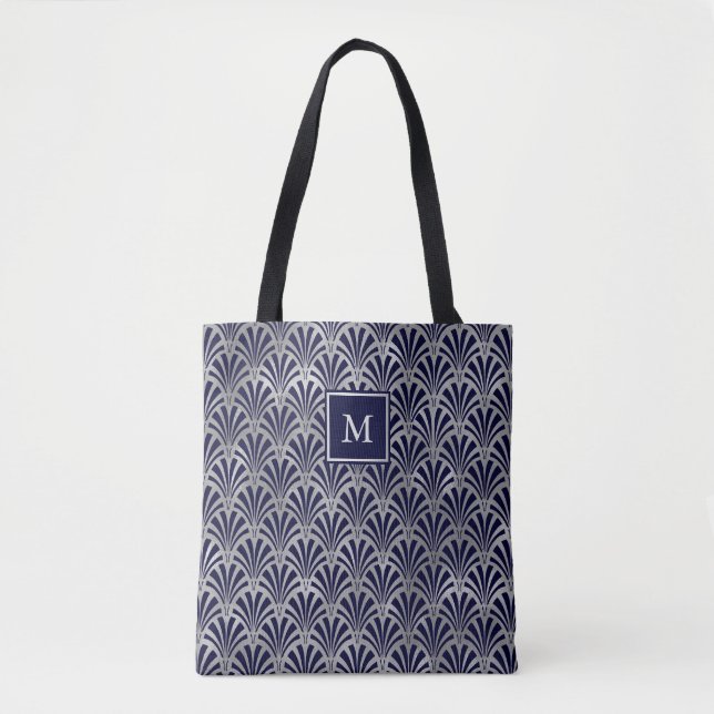 Monogram för modern konstDeco | marin och Tygkasse (Framsida)