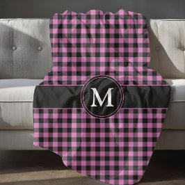Monogram för moderna Rosa-kontroller Fleecefilt