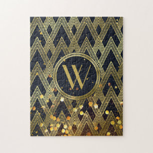 Monogram för mönster för art décoGatsby glamou Pussel