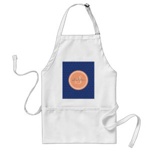 Monogram för mönster för chic blåttabstrakt förkläde