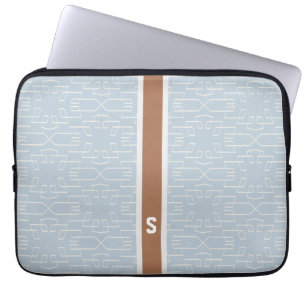 Monogram för mönster för chic blåttgrå laptop fodral