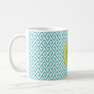 Monogram för mönster för chic krickaabstrakt kaffemugg