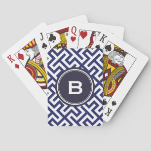 Monogram för mönster för modern blåttabstrakt kortlek