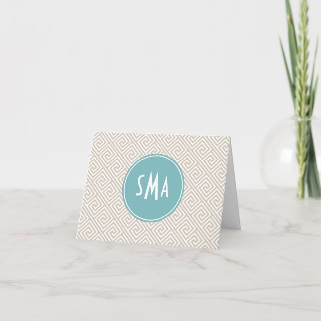 Monogram för mönster för solbränna- och anteckningskort (Framsida)