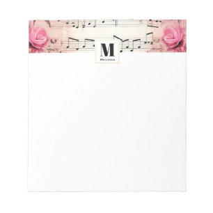 Monogram för musik noter och Ro Vintage Anteckningsblock