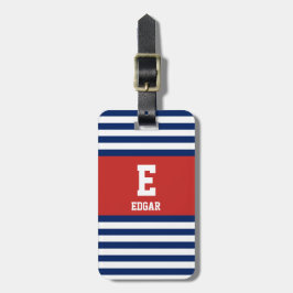 Monogram för Nautisk flotta White Rand Bagagebricka