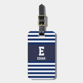 Monogram för Nautisk flotta White Rand Bagagebricka