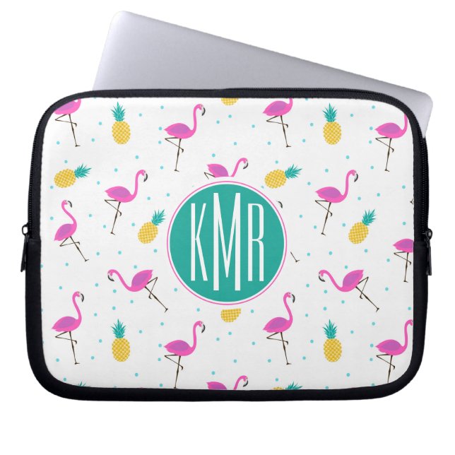 Monogram för neonFlamingos | Laptop Fodral (Framsidan)