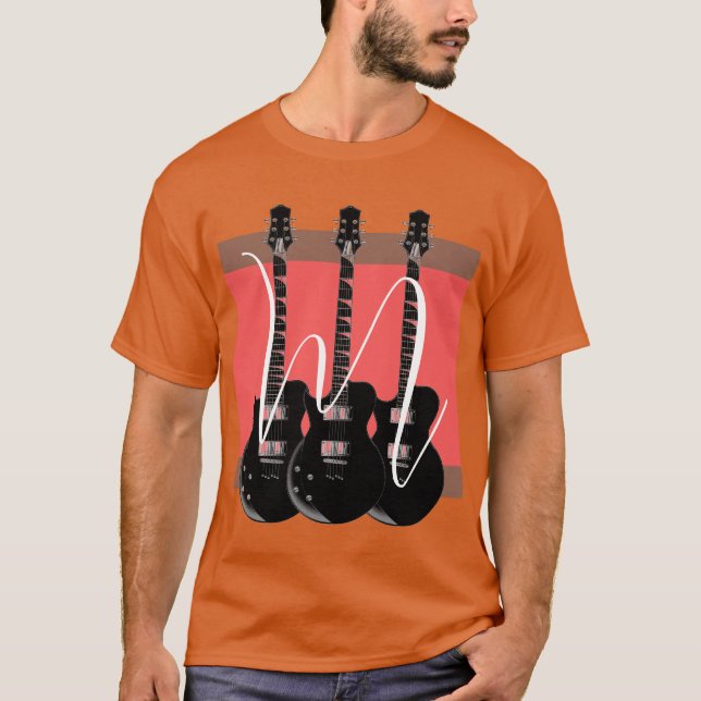 Monogram för Orange av växelströmsskydd (POP Art E T Shirt (Framsida)