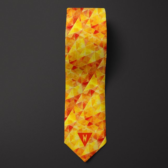 Monogram för Orange och Gult av abstrakt Slips (Skapare uppladdad)