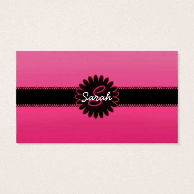 Monogram för övertoning av rosa visitkort (Baksidan)