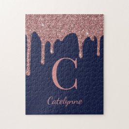 Monogram för påskjutsarna vid havets blå Ro Guld G Pussel