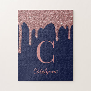 Monogram för påskjutsarna vid havets blå Ro Guld G Pussel