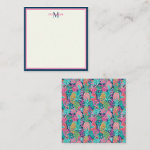 Monogram för persimonokrom Rosa Teal Navy Blue Pin