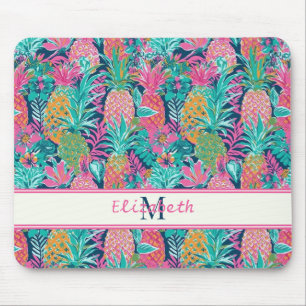 Monogram för persimonokrom Rosa Teal Navy Blue Pin Musmatta
