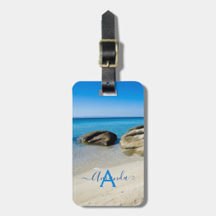 Monogram för personlig av Beach Vacation Summer Oc Bagagebricka