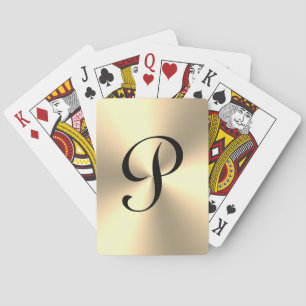 Monogram för personlig av metallhaltig  i guld casinokort
