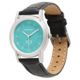 Monogram för Personlig av peacock-dekaler Armbandsur