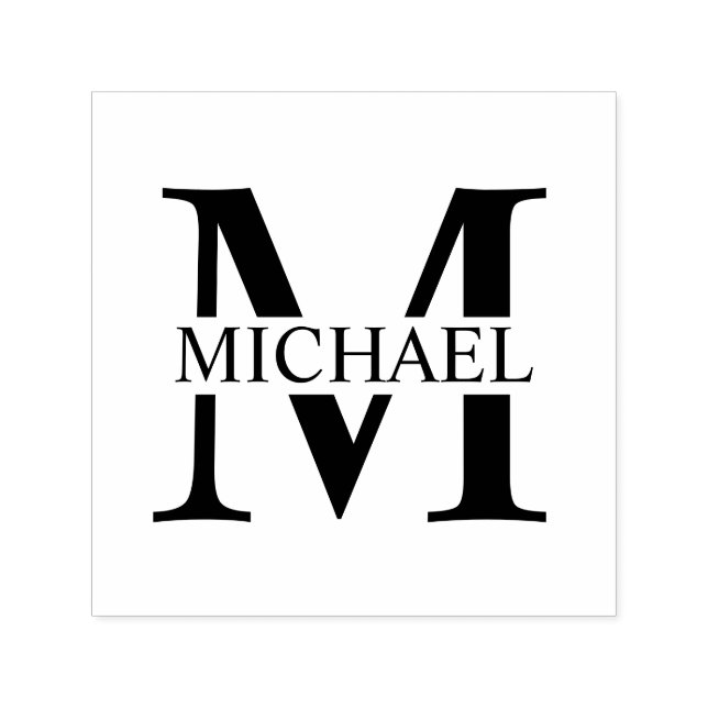 Monogram för Personlig av professionellens Elegant Självfärgande Stämpel (Design)