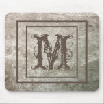 Monogram för Personlig av stressad Rustic Stone Musmatta<br><div class="desc">Den här designen har skapats genom digital grafik. Det kan vara personlig i området att tillhandahålla eller anpassa genom att klicka för att anpassa ytterligare alternativ och ändra namn, initialer eller ord. Du kan också ändra texten färg och stil eller ta bort texten för en bilddesign. Kontakta mig på colorflowcreations@gmail.com...</div>