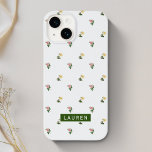 Monogram för Personlig av vintagens Blommigt<br><div class="desc">Anpassningsbar-designade Fodral-Mate iphone case med blommönster av vintage med personlig namn/monogram.</div>