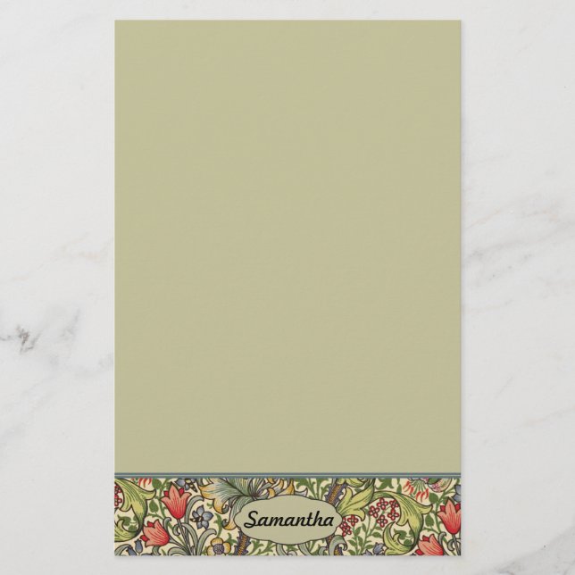 Monogram för personlig för blommigt för brevpapper (Framsida)