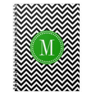 Monogram för personlig för svart- & anteckningsbok med spiral