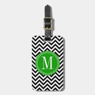 Monogram för personlig för svart- & bagagebricka