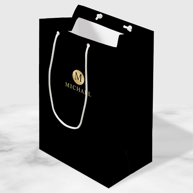 Monogram för Personligen Luxury Black och Guld (Skapare uppladdad)
